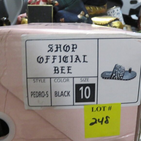 BOGO Official Bee Shop Black & Silver Studded Sandals Slip ons flats slides 10 - Picture 11 of 11